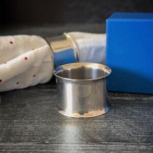 Wallace Silversmiths Napkin Rings Set of 2 – Silver Plate – Original Blue Box